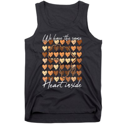 Same Heart Inside Black History Month BLM Melanin Pride Afro Tank Top