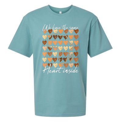 Same Heart Inside Black History Month BLM Melanin Pride Afro Sueded Cloud Jersey T-Shirt