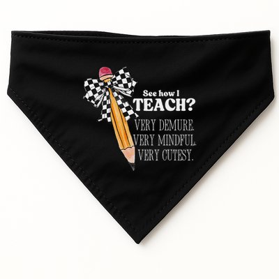 See How I Teach Very Demure Very Mindful Very Cutesy Teacher USA-Made Doggie Bandana