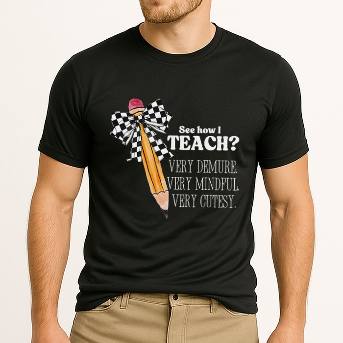 See How I Teach Very Demure Very Mindful Very Cutesy Teacher Cooling Performance Crew T-Shirt