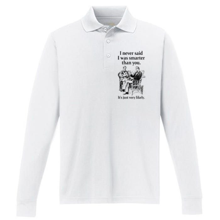 S.H.E.R.L.O.C.K H.O.L.M.E.S I Never Said I Was Smarter Performance Long Sleeve Polo