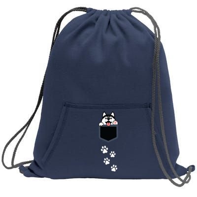 Siberian Husky In Pocket Cute Puppy Dog Lover Apparel Sweatshirt Cinch Pack Bag