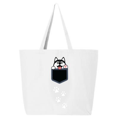 Siberian Husky In Pocket Cute Puppy Dog Lover Apparel 25L Jumbo Tote