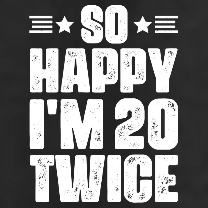 So Happy Im 20 Twice Funny 40th Birthday Golf Towel
