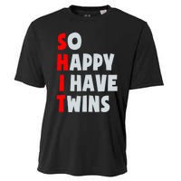 So Happy I Have Twins Funny Parent Twin Mom Dad Mothers Day Cooling Performance Crew T-Shirt