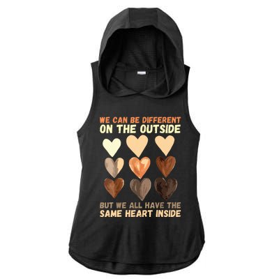 Same Heart Inside Juneteenth Black History Month Ladies PosiCharge Tri-Blend Wicking Draft Hoodie Tank