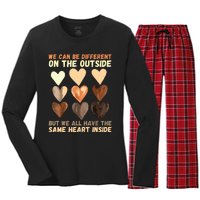 Same Heart Inside Juneteenth Black History Month Women's Long Sleeve Flannel Pajama Set 