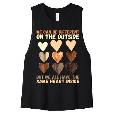 Same Heart Inside Juneteenth Black History Month Women's Racerback Cropped Tank