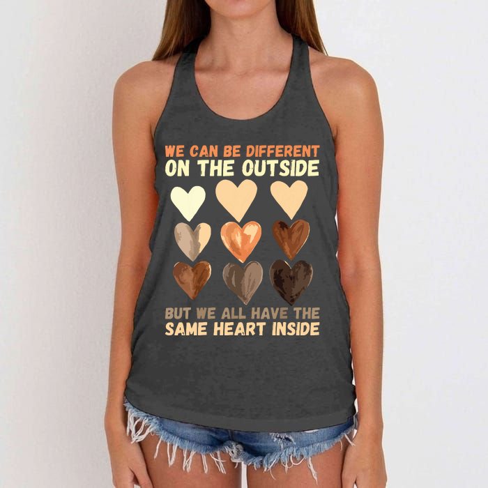 Same Heart Inside Juneteenth Black History Month Women's Knotted Racerback Tank