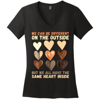 Same Heart Inside Juneteenth Black History Month Women's V-Neck T-Shirt