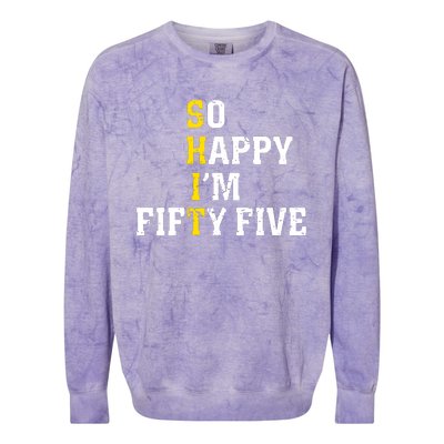 So Happy IM Fifty Five Colorblast Crewneck Sweatshirt