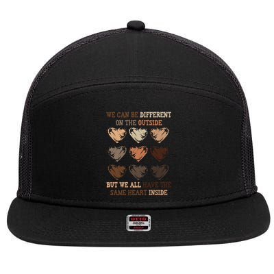 Same Heart Inside Juneteenth Black History Month Great Gift 7 Panel Mesh Trucker Snapback Hat