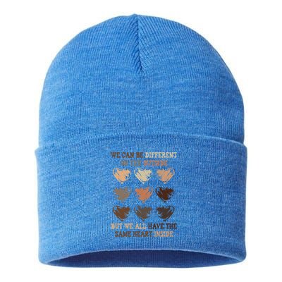 Same Heart Inside Juneteenth Black History Month Great Gift Sustainable Knit Beanie