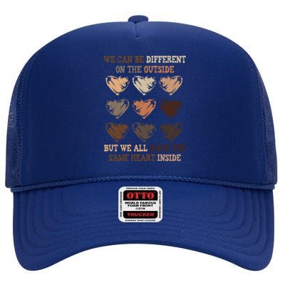 Same Heart Inside Juneteenth Black History Month Great Gift High Crown Mesh Back Trucker Hat