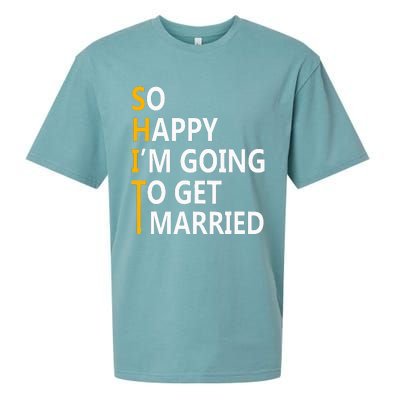 So Happy IM Going To Get To Married Wedding Party Sueded Cloud Jersey T-Shirt