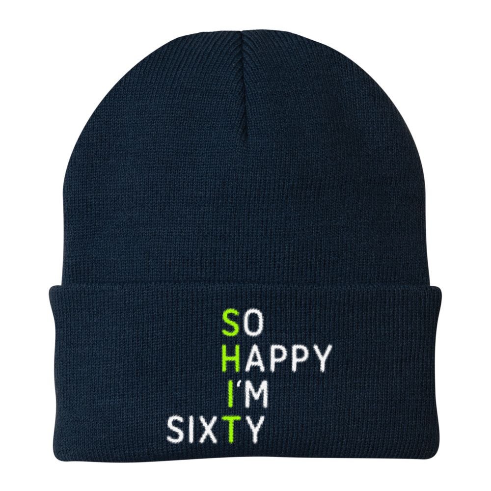 So Happy IM Sixty 60 Year Old Gag Gift Funny 60th Birthday Beanie