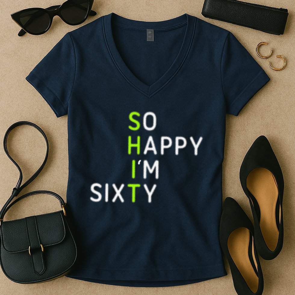 So Happy IM Sixty 60 Year Old Gag Gift Funny 60th Birthday Women's V-Neck T-Shirt