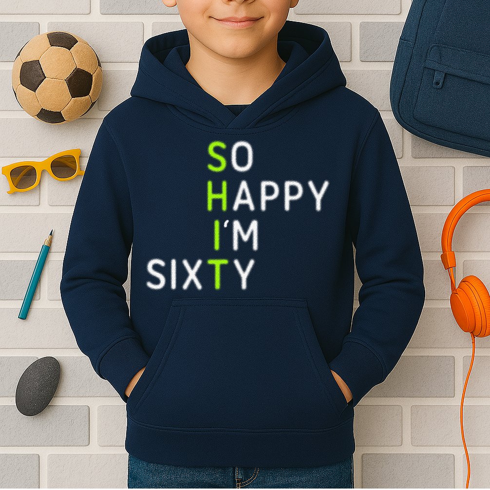 So Happy IM Sixty 60 Year Old Gag Gift Funny 60th Birthday Kids Hoodie