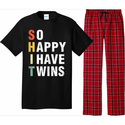 So Happy I Have Twins Funny MotherS Day Fathers Day Mom Dad Pajama Set