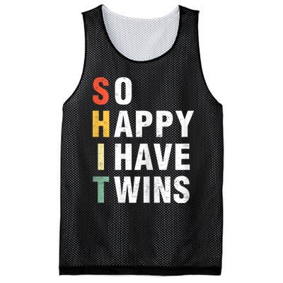 So Happy I Have Twins Funny MotherS Day Fathers Day Mom Dad Mesh Reversible Basketball Jersey Tank