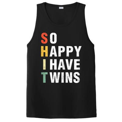 So Happy I Have Twins Funny MotherS Day Fathers Day Mom Dad PosiCharge Competitor Tank