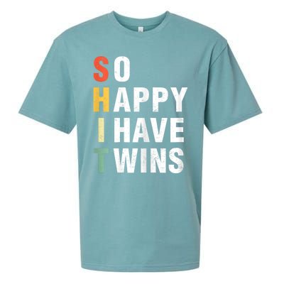 So Happy I Have Twins Funny MotherS Day Fathers Day Mom Dad Sueded Cloud Jersey T-Shirt