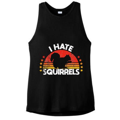 Squirrel Hunting I Hate Squirrel Hunter Retro Design Ladies PosiCharge Tri-Blend Wicking Tank