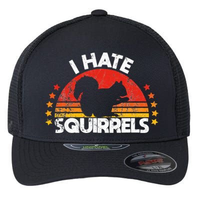 Squirrel Hunting I Hate Squirrel Hunter Retro Design Flexfit Unipanel Trucker Cap