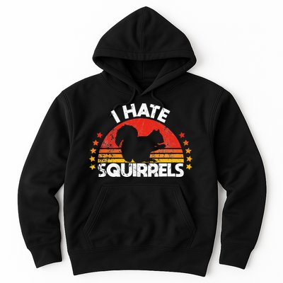 Squirrel Hunting I Hate Squirrel Hunter Retro Design Hoodie