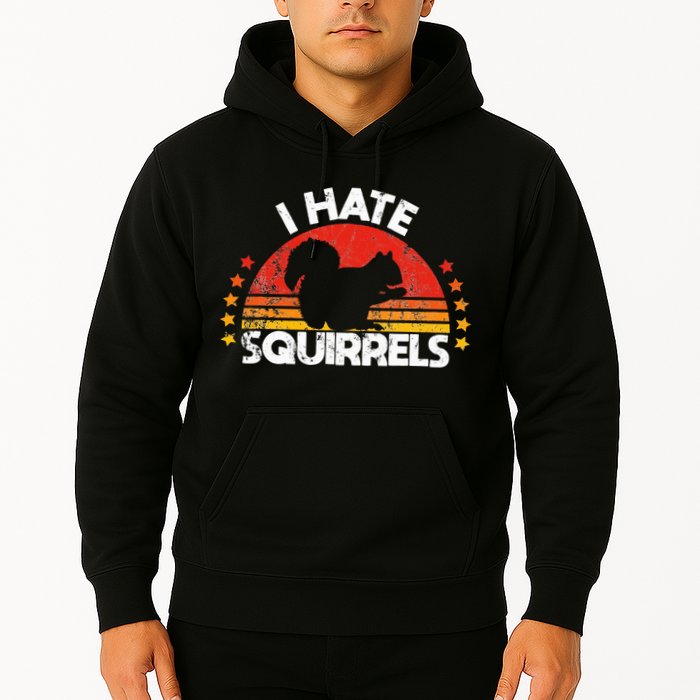 Squirrel Hunting I Hate Squirrel Hunter Retro Design Hoodie