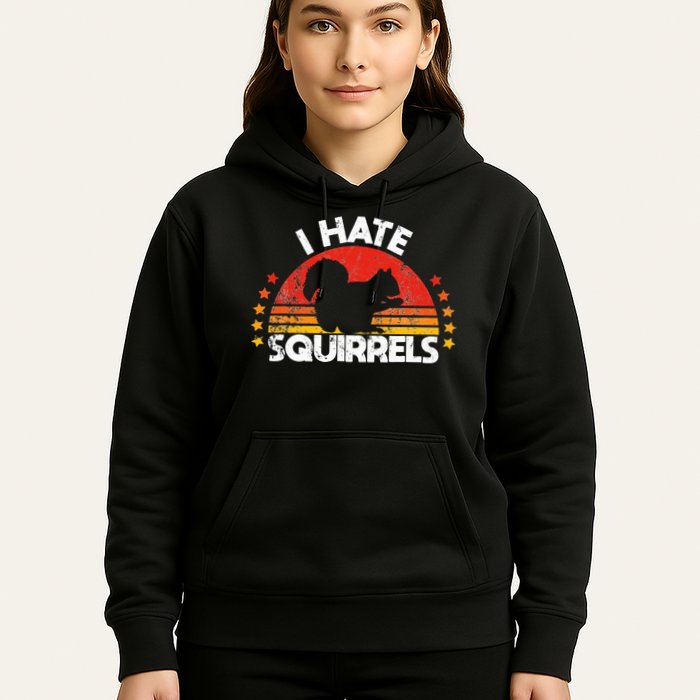 Squirrel Hunting I Hate Squirrel Hunter Retro Design Hoodie
