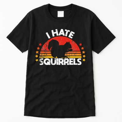 Squirrel Hunting I Hate Squirrel Hunter Retro Design Tall T-Shirt