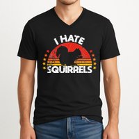 Squirrel Hunting I Hate Squirrel Hunter Retro Design V-Neck T-Shirt