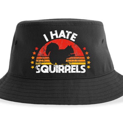 Squirrel Hunting I Hate Squirrel Hunter Retro Design Sustainable Bucket Hat