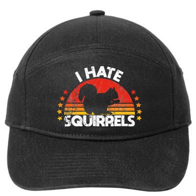 Squirrel Hunting I Hate Squirrel Hunter Retro Design 7-Panel Snapback Hat