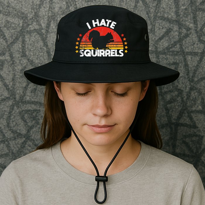 Squirrel Hunting I Hate Squirrel Hunter Retro Design Bucket Hat