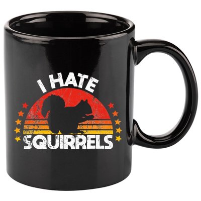 Squirrel Hunting I Hate Squirrel Hunter Retro Design 11oz C Handle Ceramic Mug