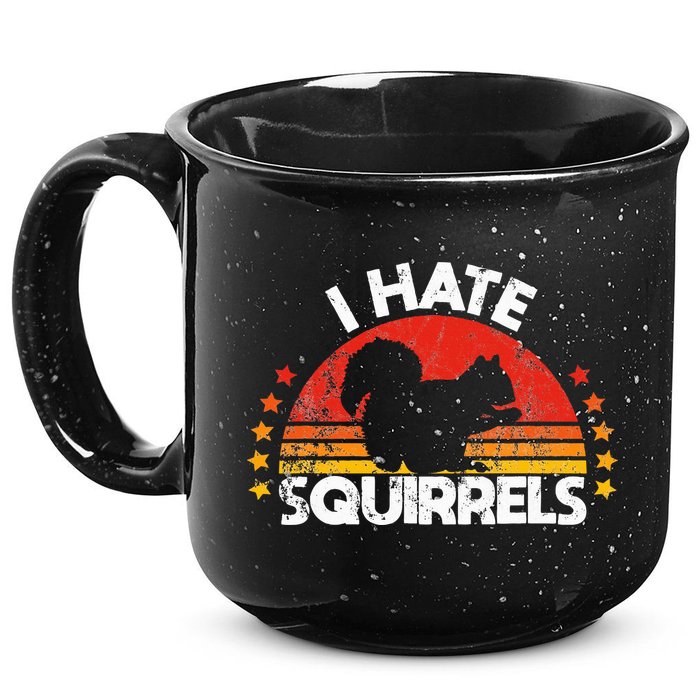 Squirrel Hunting I Hate Squirrel Hunter Retro Design 15oz Campfire Ceramic Mug