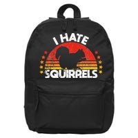 Squirrel Hunting I Hate Squirrel Hunter Retro Design 16 in Basic Backpack