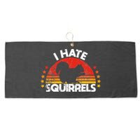 Squirrel Hunting I Hate Squirrel Hunter Retro Design Large Microfiber Waffle Golf Towel