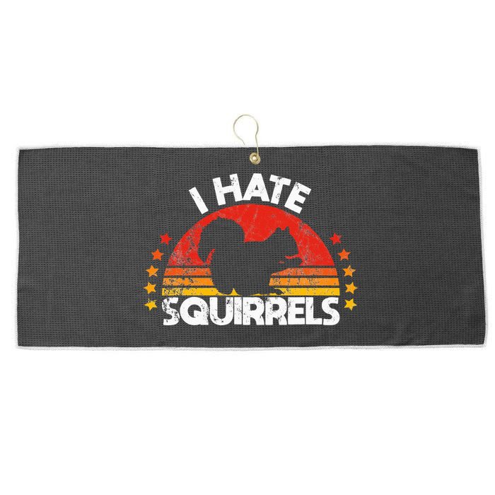 Squirrel Hunting I Hate Squirrel Hunter Retro Design Large Microfiber Waffle Golf Towel