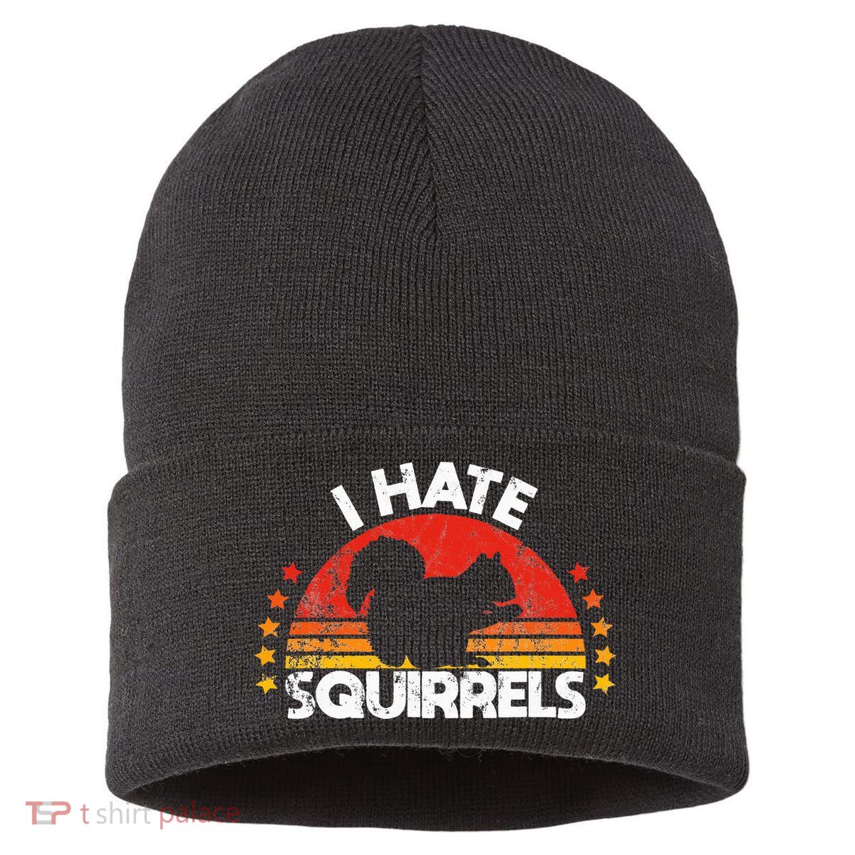 Squirrel Hunting I Hate Squirrel Hunter Retro Design Sustainable Knit Beanie