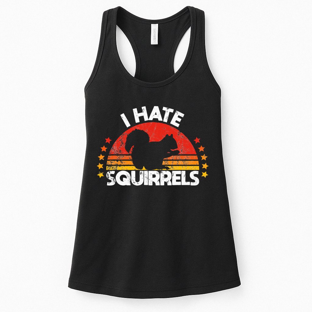 Squirrel Hunting I Hate Squirrel Hunter Retro Design Womens Tank Top