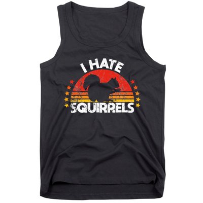 Squirrel Hunting I Hate Squirrel Hunter Retro Design Tank Top