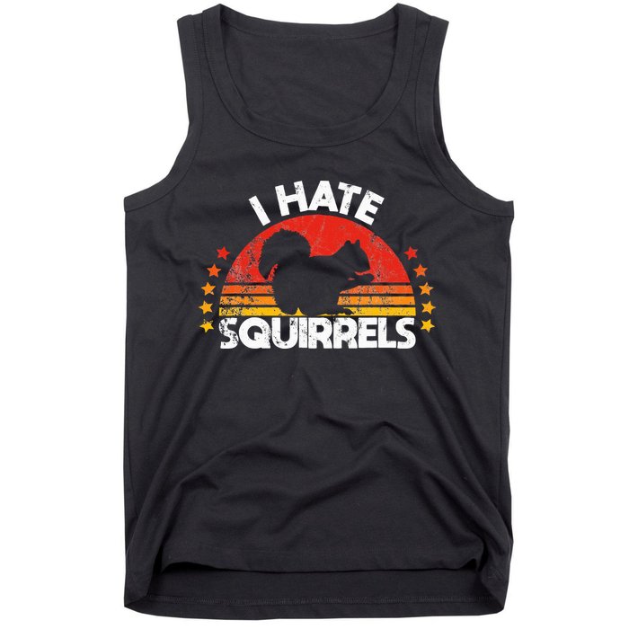 Squirrel Hunting I Hate Squirrel Hunter Retro Design Tank Top