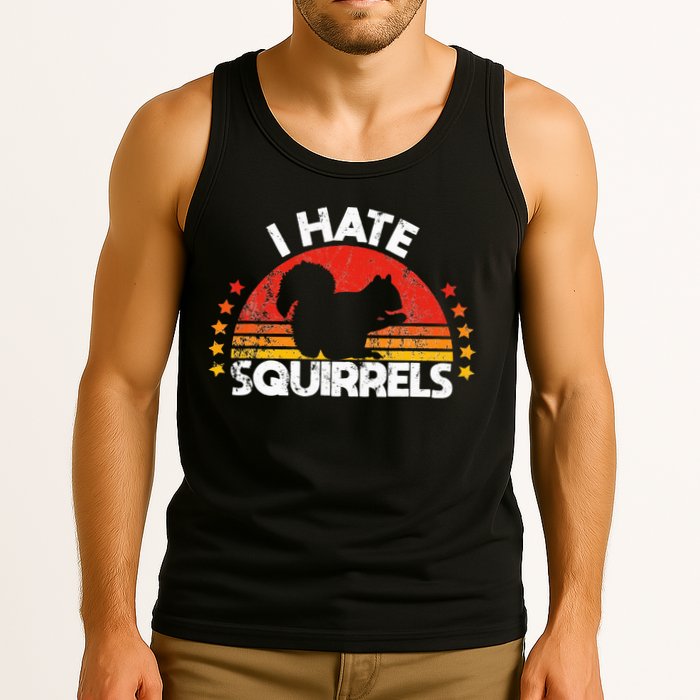 Squirrel Hunting I Hate Squirrel Hunter Retro Design Tank Top
