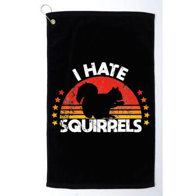 Squirrel Hunting I Hate Squirrel Hunter Retro Design Golf Towel