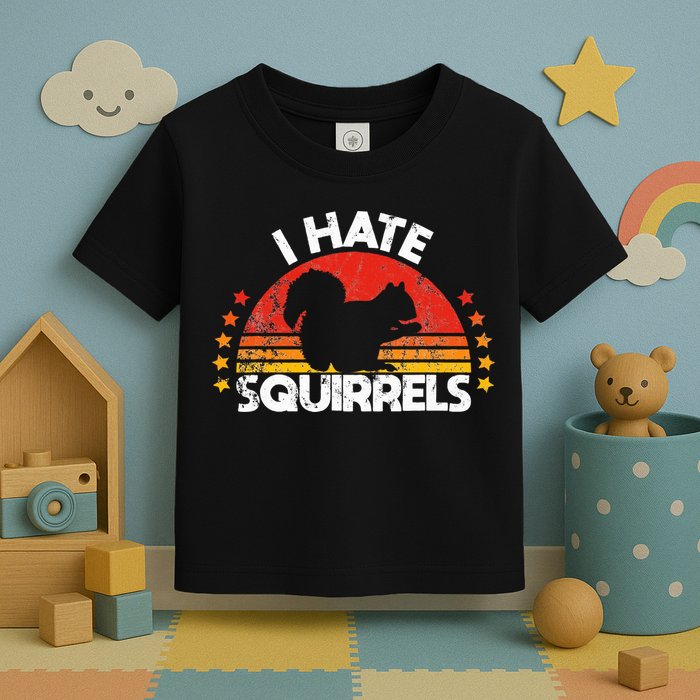 Squirrel Hunting I Hate Squirrel Hunter Retro Design Toddler T-Shirt