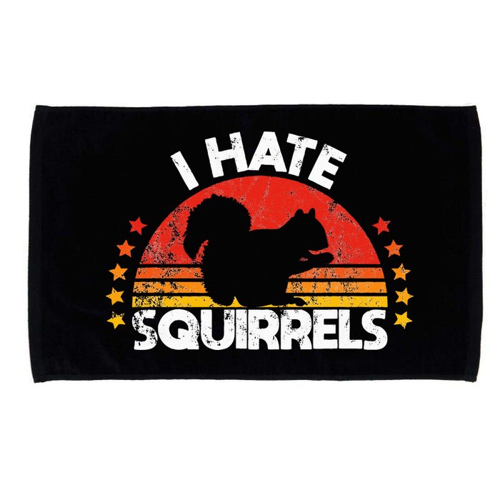 Squirrel Hunting I Hate Squirrel Hunter Retro Design Microfiber Hand Towel
