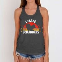 Squirrel Hunting I Hate Squirrel Hunter Retro Design Women's Knotted Racerback Tank